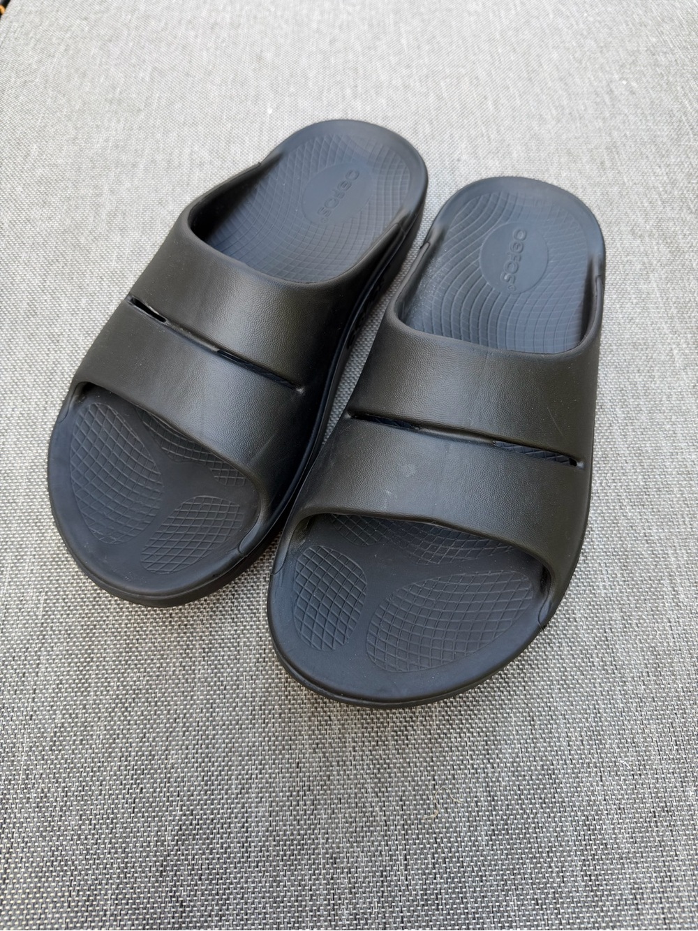 Oofos OOahh Recovery Slide Sandals Women Size 8 Black Comfort Slip On Shoes